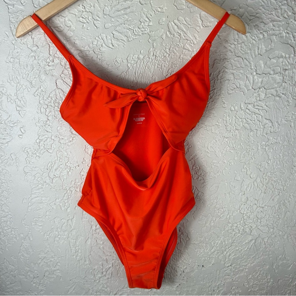Aeropostal | Tangerine Cut Out One Piece Swimsuit Size S